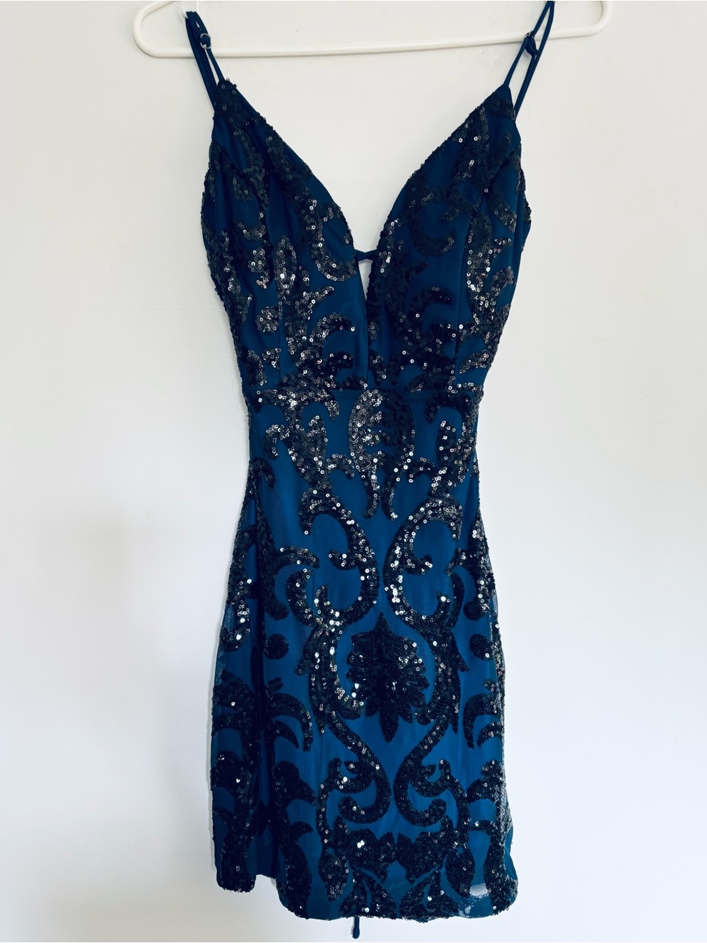 Lovely Day Blue Dress w/Padded Cups EUC